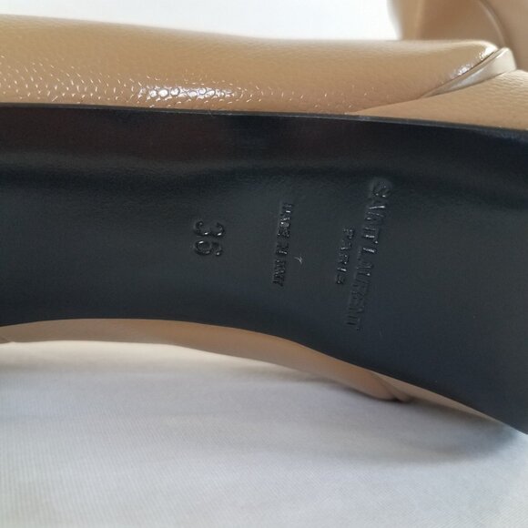 Saint Laurent Janis Platform Heels Tan SIZE 36  Dust Bags Pumps Pointed Leather - Picture 14 of 17